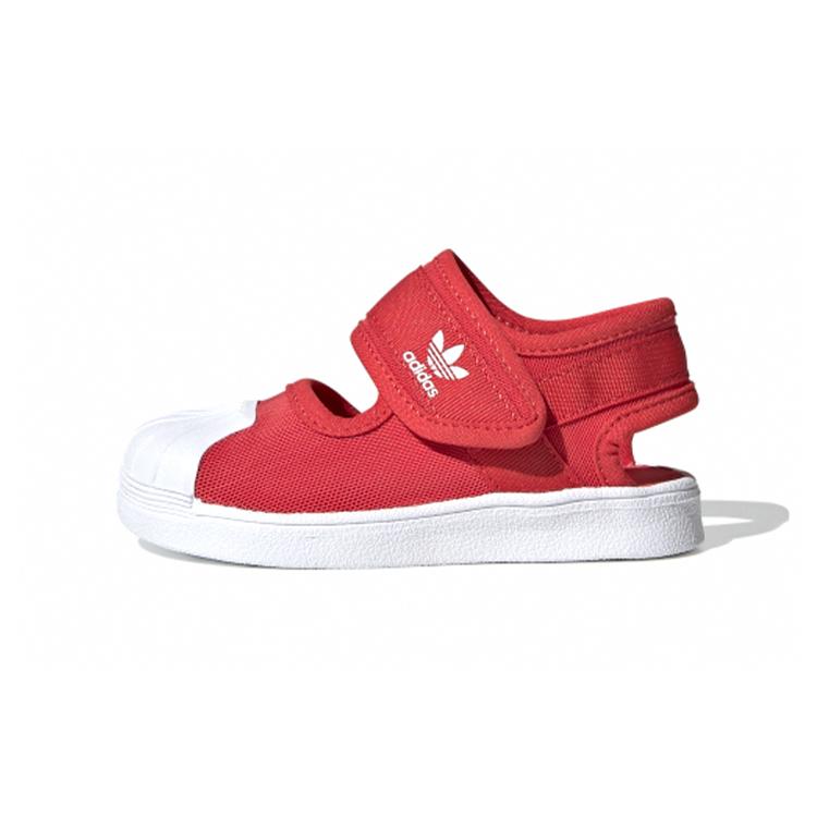 Adidas Originals SUPERSTAR 360 Comfortable Slip Resistant Abrasion Resistant Low top Toddler Shoes Red White EF7414