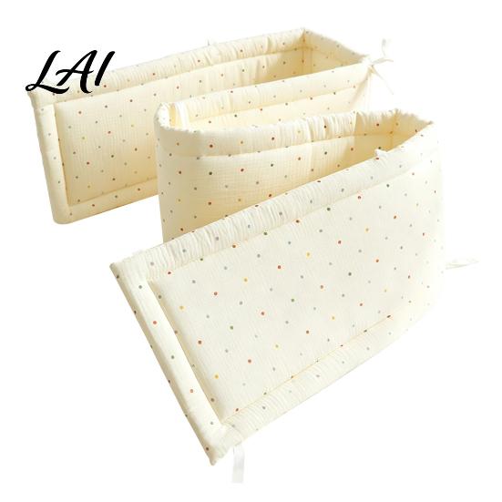 Breathable Cotton Crib Liner Bumper Pad for Newborns Anti-collision Fixed Quilting Stable Toddlers Bed Liner Easy Install Soft Protective
