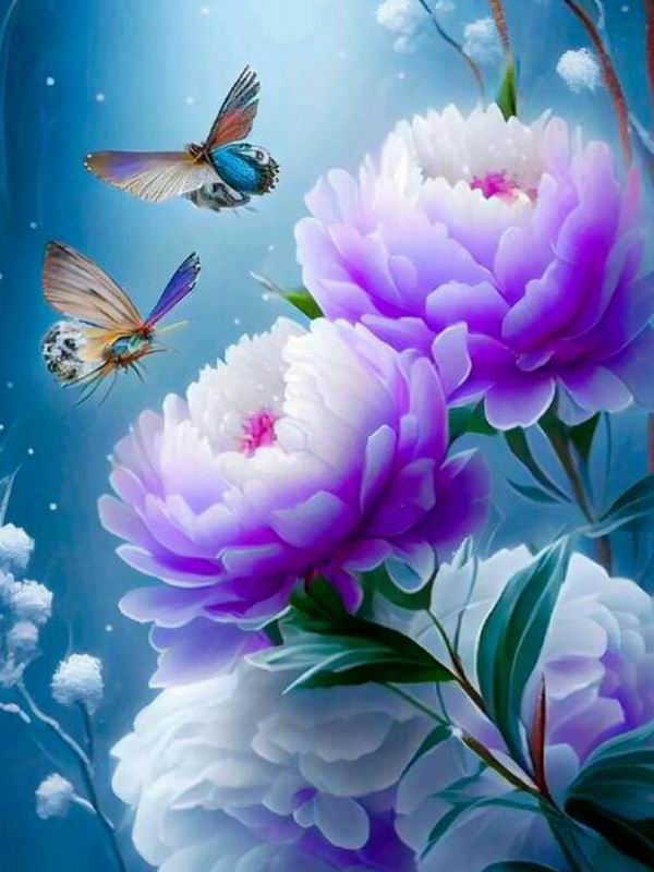 Алмазная картина, новая коллекция 2024, зимняя Пион-бабочка, сделай сам, полная вышивка стразами, цветочная мозаика, наборы для вышивки крестом, Настенный декор