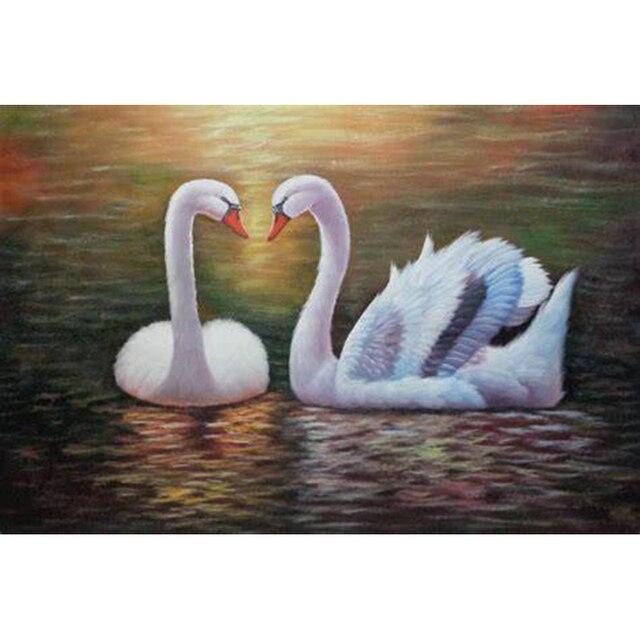 DIY 5D Diamond Painting White Swan Animal Diamond Mosaic Cross Stitch Kit Diamond Embroidery Wall Home Decoration Art