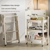 Multipurpose Folding Kitchen Bathroom Organizer Carts Waterproof Storage Rolling Cart Household Multi-layer Trolley With Wheels