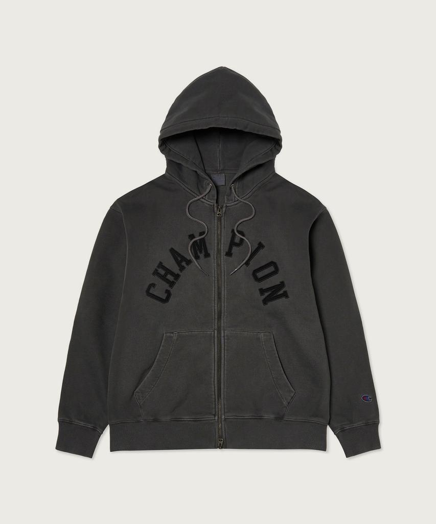 Champion Худи на молнии свободного кроя с логотипом-аркой, окрашенное в готовом виде, 3 цвета