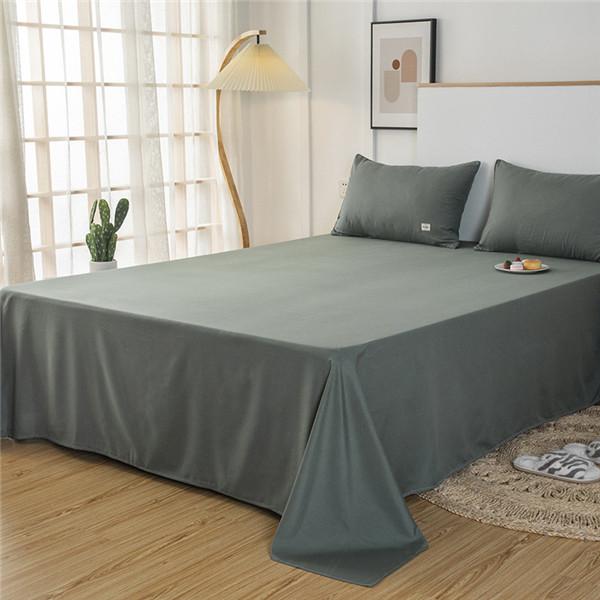Soft Cotton Sheet Anti Dust Mite Mattress Cover Anti-Bacteria Flat Sheets Pure Color Bed Sheets Simple and Thickened Skin Friendly Double Bed