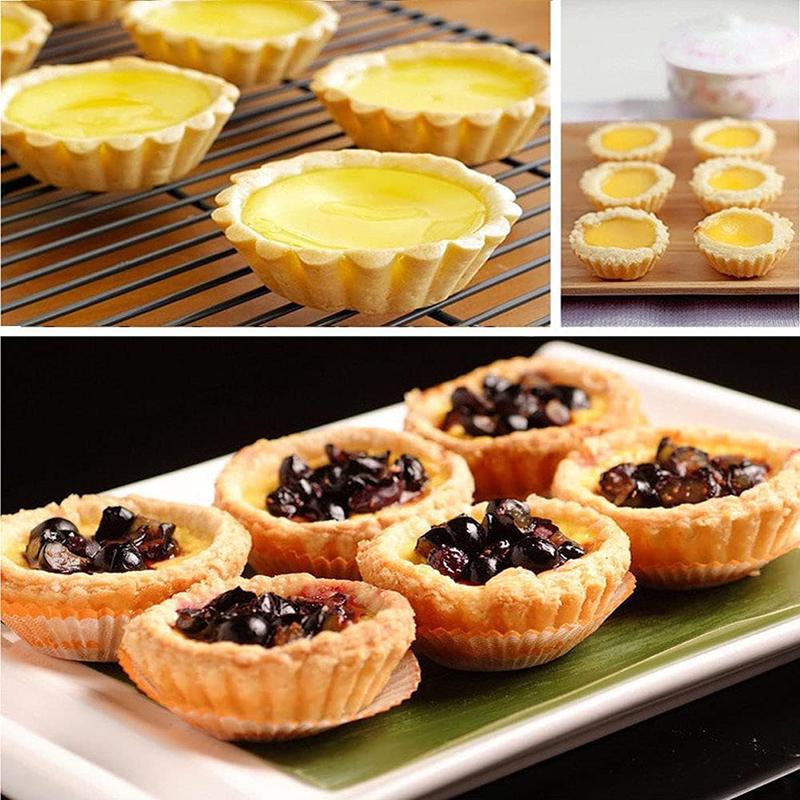 6 шт. Форма для яичного тарта в форме цветка, антипригарные инструменты для выпечки, форма в форме хризантемы для выпечки яичных тартов, печенья, принадлежности для выпечки