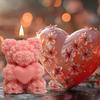 3D Rose Bear Mold Teddy Bear Candle Making Mold Flexible Silicone Casting Mold for DIY Handmade Soaps Candles Epoxy Resin Plaster Crafts