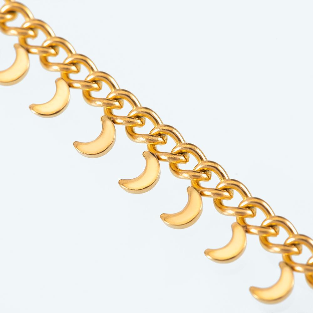 1Meter Heavy Chunky Hanging Moon Charm Bracelet Chain Stainless Steel Link Chain DIY Men Jewelry Making Punk Necklace Bulk Chain