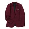Men Formal Blazer Single Button Lapel Suit Jacket Solid Color Business Blazer for Daily Wear Date Parties Weddings