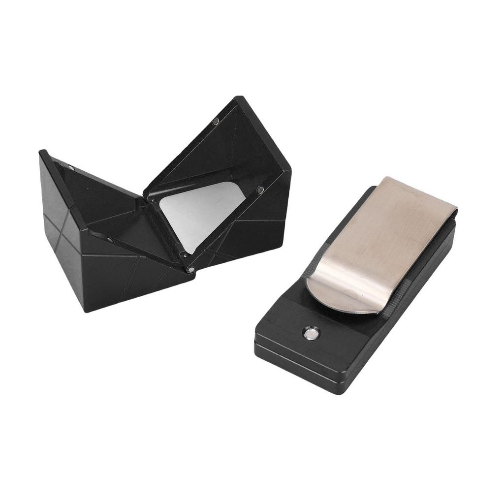 Pool Cue Chalk Holder Aluminum Alloy Flip Cover Chalk Box with Back Clip for Standard Chalks Black