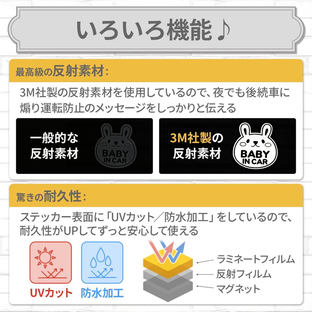 Наклейка-магнит NEODY, Светоотражающая, Набор из 2 шт., Наклейка безопасности, 5,5 x 5,9 x