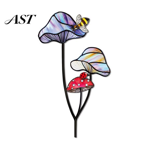 Decorative Planter Insert Colorful Stake, Double-Sided, Flower Pot Decor Metal Plant Inserts Insect Animal Stake for Pots Bed Decoration Balcony