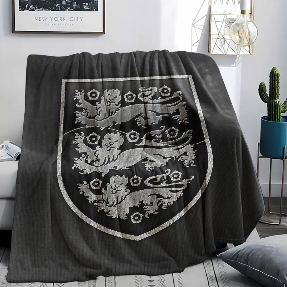 England national football logo Printed Flannel Blanket, soft throw for bedroom sofa, washable,soccer fan merchandise, great gift.