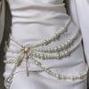 1 шт. Многослойные жемчужные цепочки на талию для женщин Имитация жемчуга Металлическое кольцо Кисточка Пояс Мода Элегантные украшения для тела Аксессуары для одежды