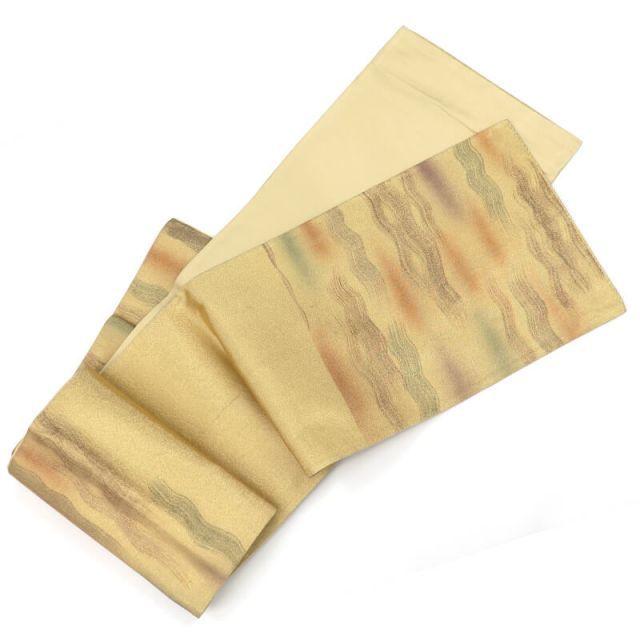Used [5% OFF until 104] Fukuro Obi Women's Pure Silk Gold Simple Fluttering Pattern Length 418cm Width 30.5cm Tailored Obi Obi Same Day Shipping