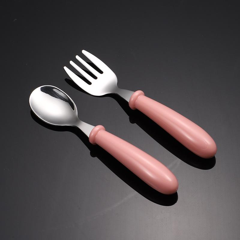 Детский набор столовых приборов из нержавеющей стали 304: Ложка, вилка и коробка — идеальный подарок для младенцев и мам