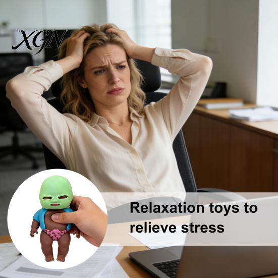 Soft Relaxation Stress Ball Babies Relief Toy with Face Guard Coat Underwear Slow Rising Anxiety Relaxing Hand Relieving Baby Squeeze Fidget