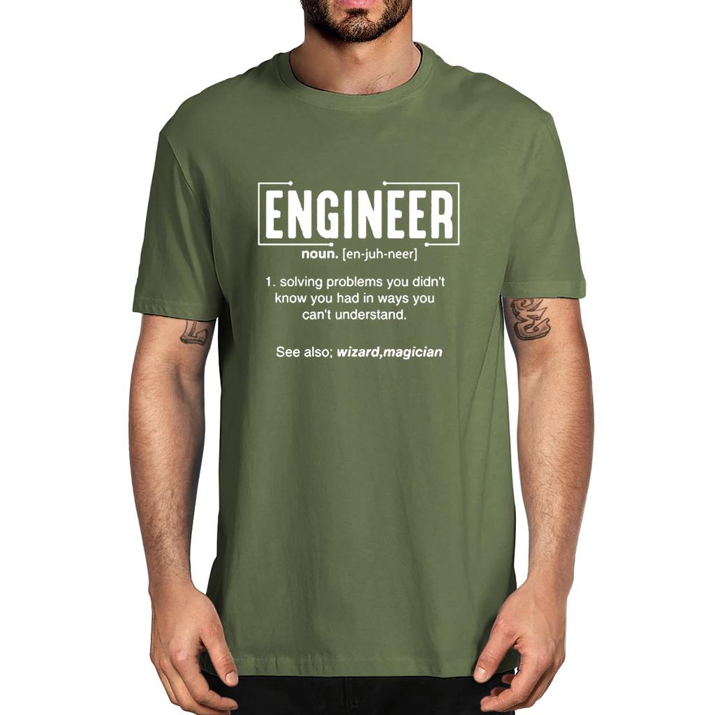 Unisex Cotton Engineer Dad Definition Noun Novelty Tshirt Women Casual Streetwear Eu Oversize Funny Summer Mens Short Sleeve