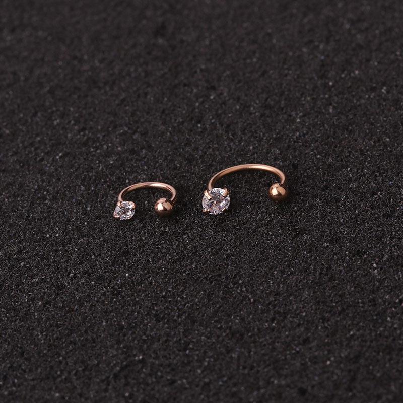 1pc 6/8mm Stainless Steel Zircon Cz Hoop Tragus Cartilage Helix Stud Earring Conch Rook Daith Lobe Ear Screw Piercing Jewelry