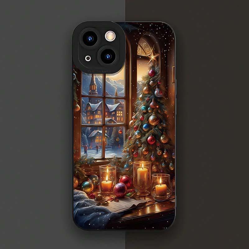 Чехол для iPhone с рождественским яблоком: Совместимо с 16 Pro Max, 15 Plus, 14 Pro, 13/12 - Праздничное издание