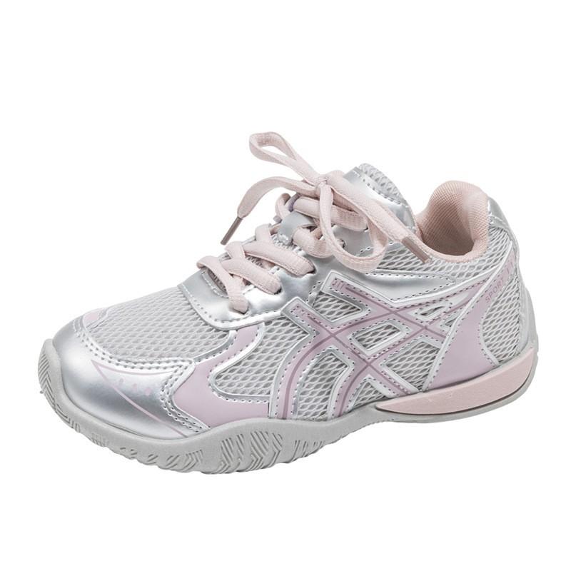 Youth style shoes Girls Lightweight Breathable Mesh Sneakers Kids Ages 4-12 Low-Top PU Lining Slip-On Shoes With Gray Purple
