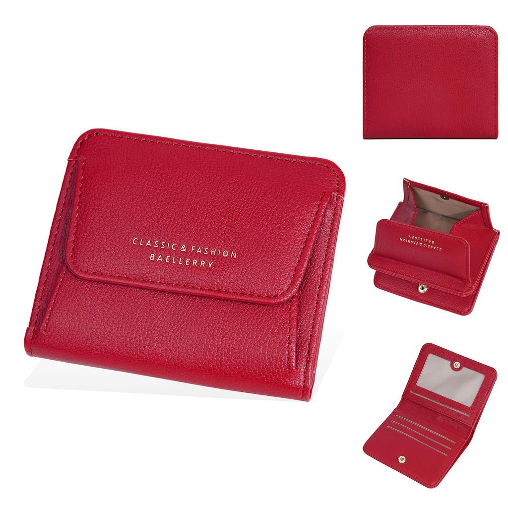 Женский короткий кошелек Baellerry в японском стиле с карманом для монет и модным держателем для карт из искусственной кожи, кошелек для монет