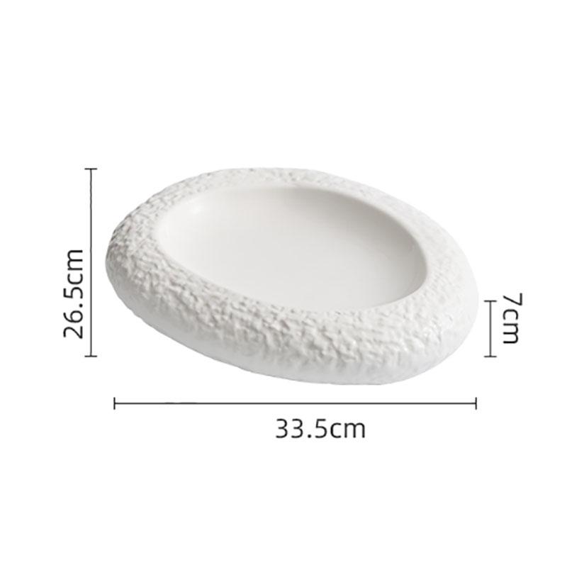 Керамическая тарелка для ужина с неровной текстурой камня, двухслойная изоляционная тарелка для ресторана, десертная тарелка для пасты, специальная столовая посуда