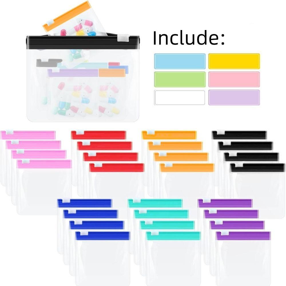 1/7/28pcs Translucent Pill Pouch With Zippered Pill Pouch Set Portable Pill Container Travel