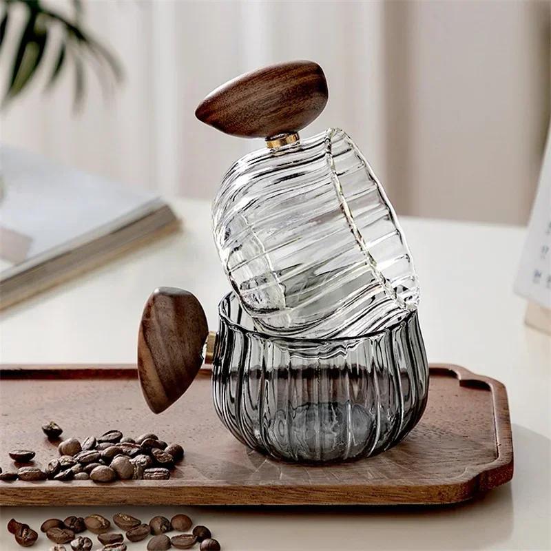 200ML Heat-resistant High Boron Silicon Glass Coffee Mug with Wooden Handle Ice American Latte Cup Tea Cup Household Water Cup