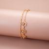 4Pcs/Set Geometric Charm Bracelets for Women Sunflower Thick Gold Bangles Bracelets Set Simple Wrist Chain Lady Boho Accessories