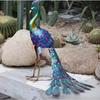 1 шт. Многоцветная металлическая статуя павлина Металлическая статуя павлина для сада, патио, террасы, крыльца - Декор для двора