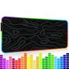 Большой светодиодный RGB игровой коврик для мыши для более захватывающего опыта во время игры 800 мм x 300 мм Линейное движение с реакцией на звук, Захват голоса