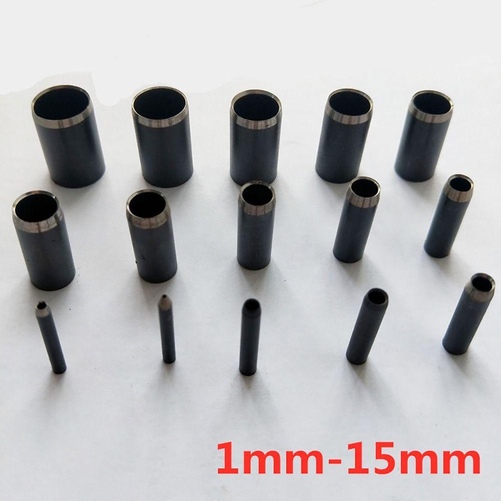 15Pcs/Set Durable 1-15mm Belt Puncher Hollow Round Chisel Punching Head DIY Roll Pin Pack Leather Craft Tool