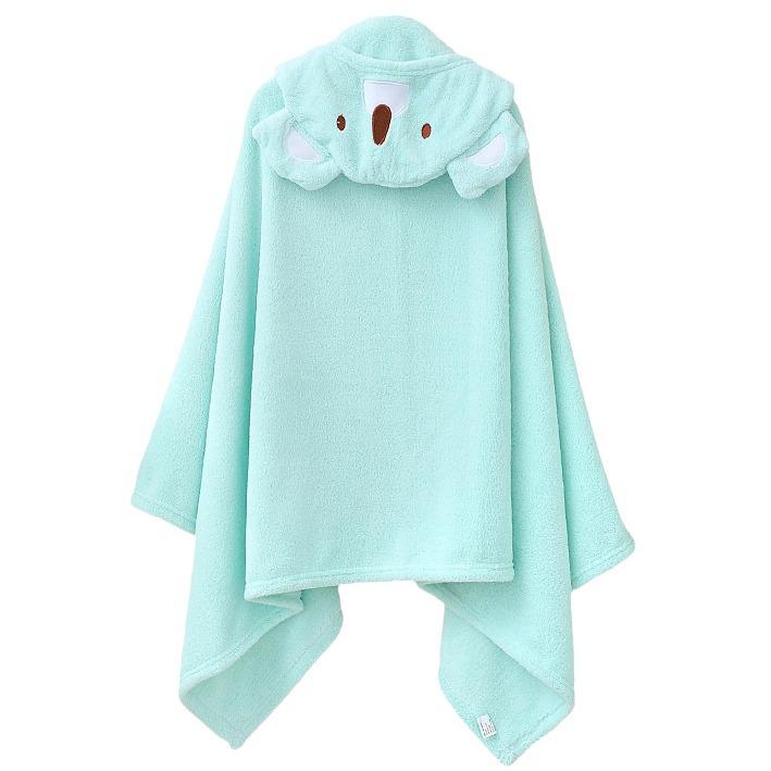 Children's Coral Fleece Hooded Bathrobe - Summer Baby Towel and Cloak for Swimming