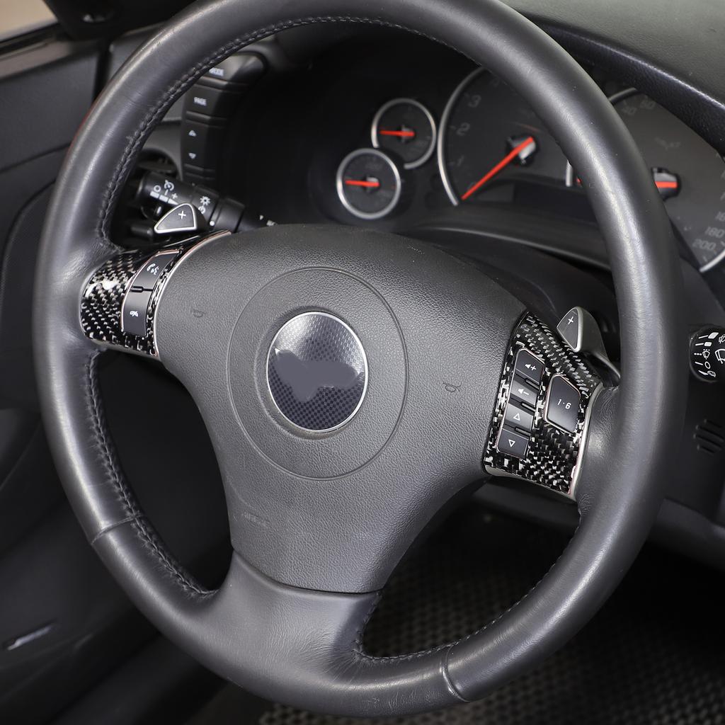 Для Chevrolet Corvette C6 2005-13 мягкое углеродное волокно автомобильный руль с кнопками рамка крышка отделка наклейка автомобильные аксессуары
