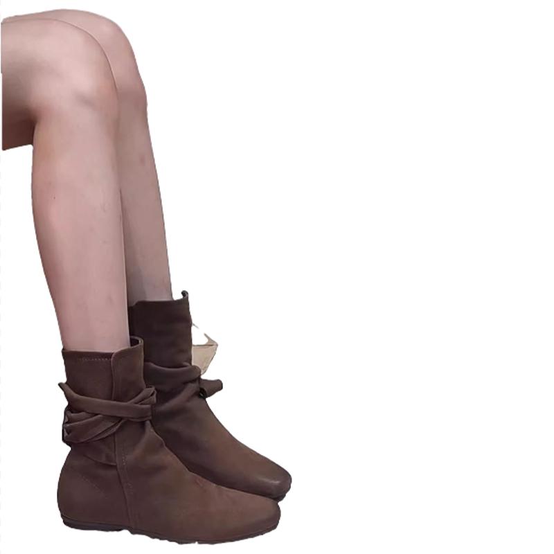 Женские зимние ботильоны на плоской подошве с острым носком Зимняя сексуальная обувь для вечеринок Женские трендовые ботинки челси 2024 года Прогулочные туфли для женщин