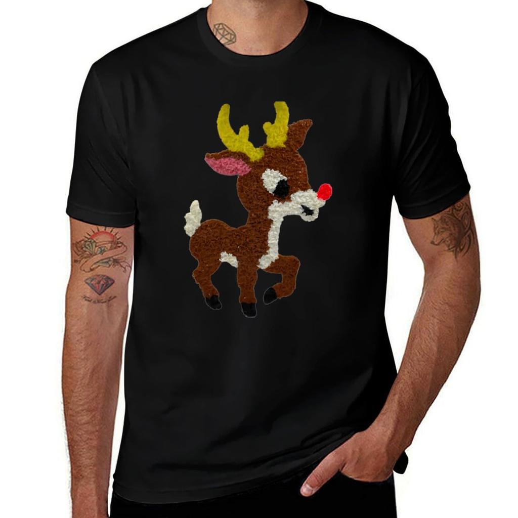 Melted Popcorn Plastic Rudolph Reindeer Christmas Rudolph Tshirt T Shirt Custom Print Unisex Tshirt Tshirt