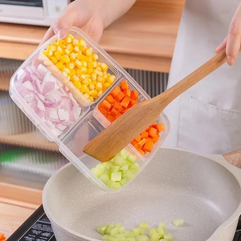 4 решетки Crisper Fresh Box Отделение холодильника Морозильник Органайзеры Sub-Packed Мясо Прозрачный Crisper Кухонный Контейнер Для Пищевых Продуктов