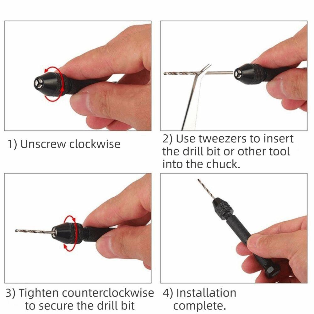 Pin Vise Hand Twist Drills Set 0.6-3mm Mini Hand Drill Rotary Tool Micro Drill Bits  Polymer Clay