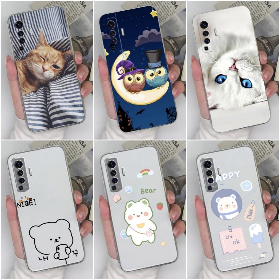 Чехол для Vivo X20 X21 X23 X27 X30 X5 X50 Lite X50 X60 X70 Pro + защитный прозрачный мягкий силиконовый чехол из ТПУ с милым мультяшным рисунком для бампера Vivo
