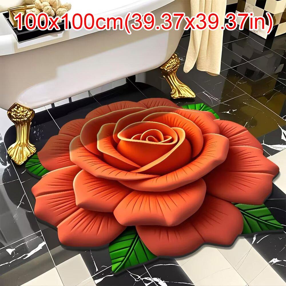Коврик на пол в форме пиона, мягкий дверной уплотнитель, прочный плед для гостиной, чайного столика, прикроватный