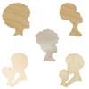 Head Silhouette Mother's Day Wooden Wreath Template DIY Craft Home Decoration Board