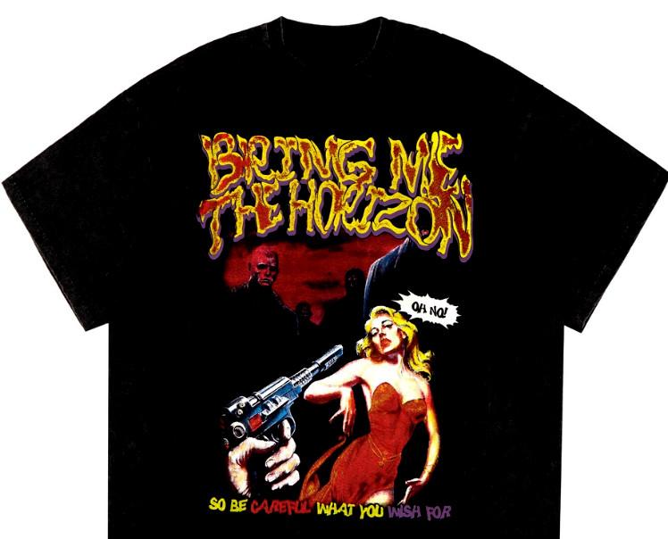 Концертная футболка Bring Me the Horizon черная Унисекс Все размеры S-5XL JJ4767 Унисекс Футболка