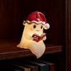 Reading Ghost Night Light Cute 3D Xmas Hat Ghost Bedside Lamp Resin Ghost Reading Book Nightlight for Bedroom Study Room Party Decor