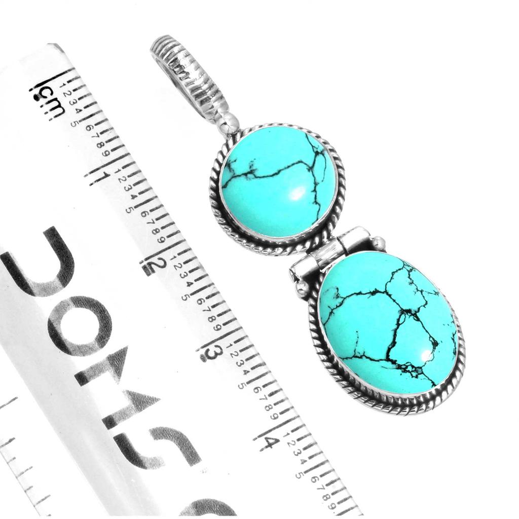 925 Sterling Silver Pendant Women Gemstone Handmade Jewelry Friendship Day Gift Blue Green Purple Copper Turquoise Pearl Lapis Mother Of Pearl