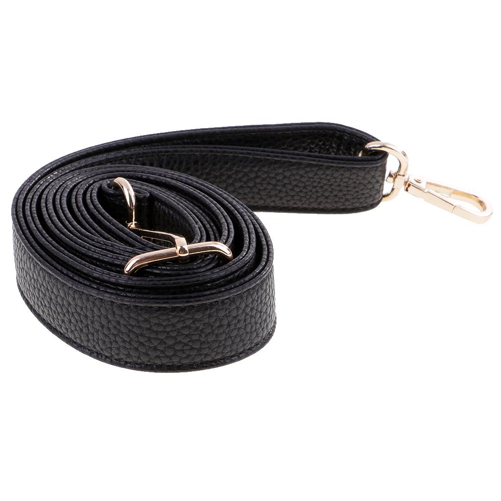 Adjustable Leather Crossbody Shoulder Bag Strap Handle Accessories Black