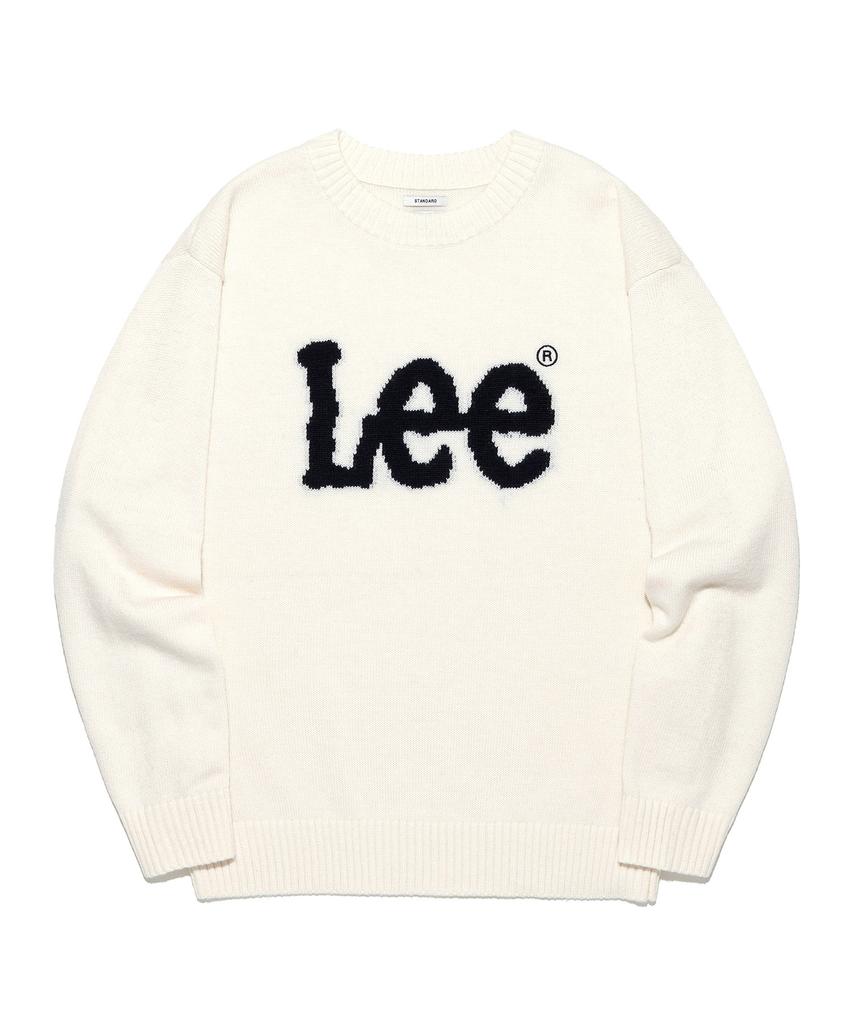 LEE Big Twitch Logo Knit Ivory