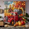 2 шт. HD Праздник урожая Деревенский коттедж Тыквенный грузовик декоративная штора под кленом Желтый галстук цифровая печать штора