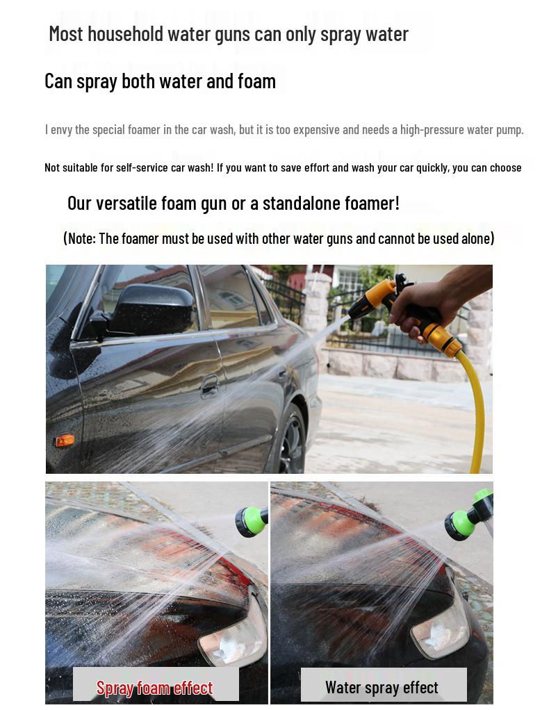 8-in-1 High-Pressure Car Washer with Foam Pot - Household Car Wash Supplies In Stock