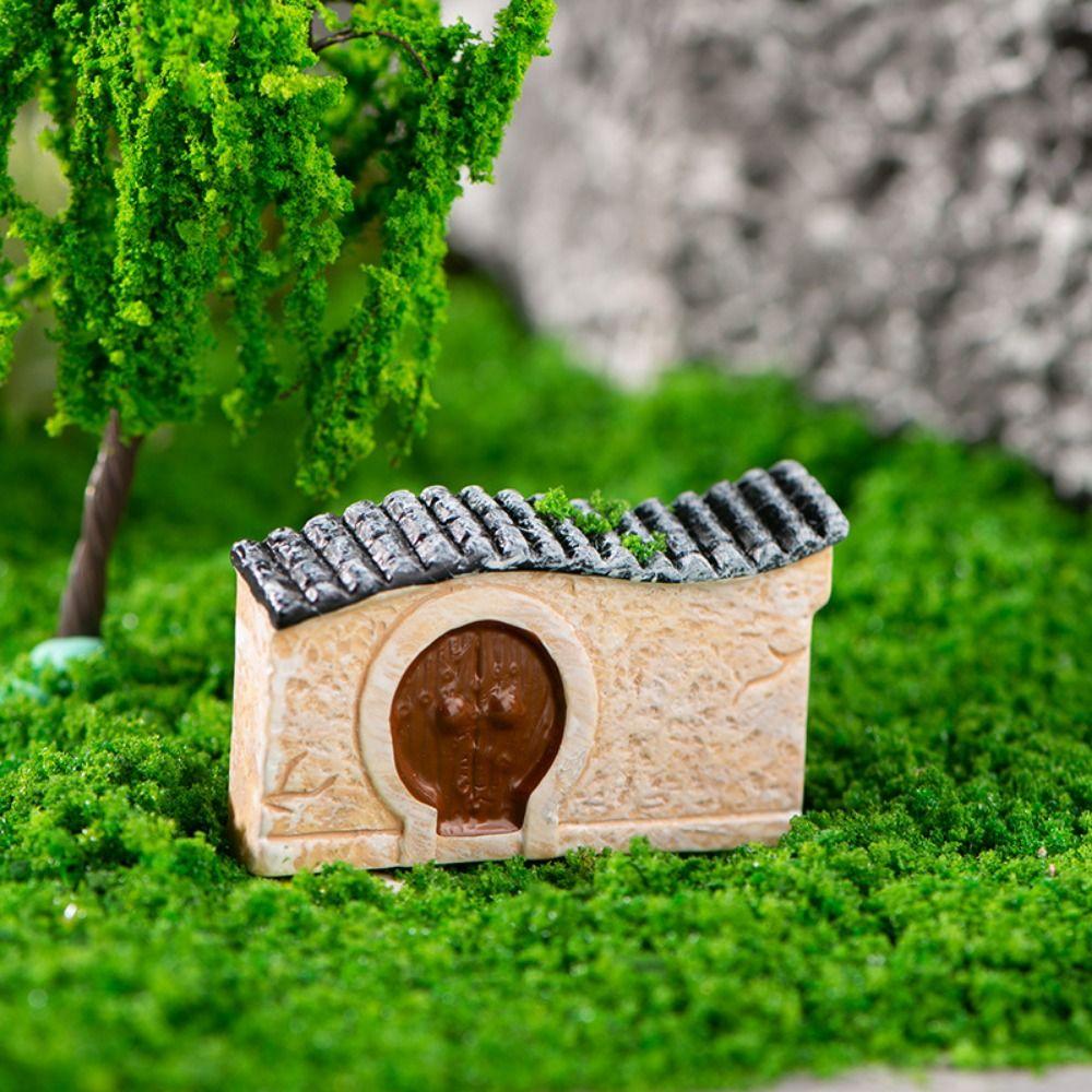 Decorative Mini Old City Gate Retor Bonsai Landscaping Mini Resin House  Micro Landscape
