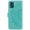For Motorola Moto E13 4G Mobile Phone Case Imprinted Mandala Flower Pattern Wallet Stand Phone Cover with Strap