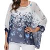 Plus Size Floral Chiffon Tunics Blouses for Women Batwing Summer Boho Shirts Beach Cover Ups
